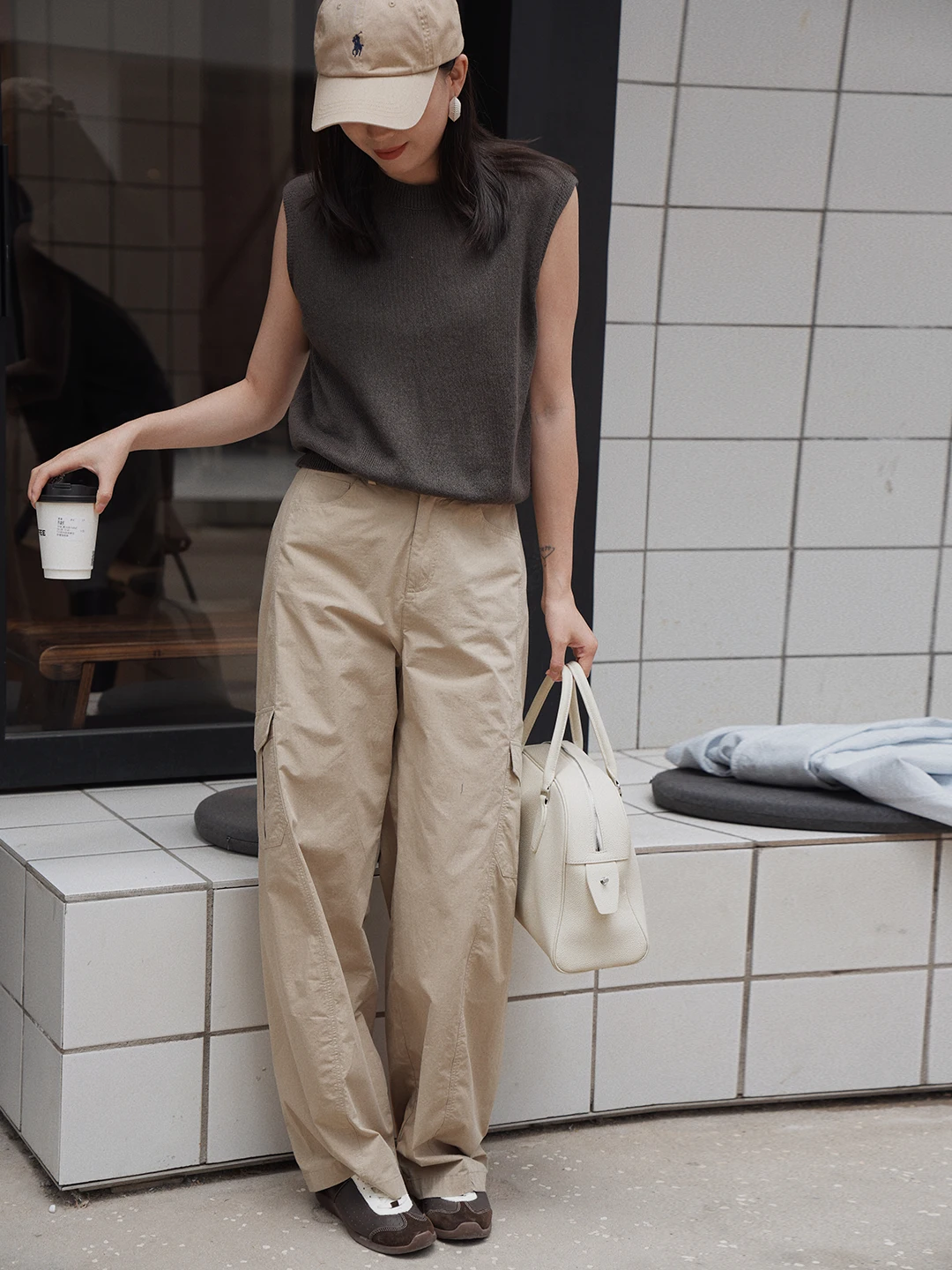 

American Retro Pocket Wide Leg Workwear Pants Loose Fit Casual Trousers for Women Spring Summer New Style Versatile Slimming