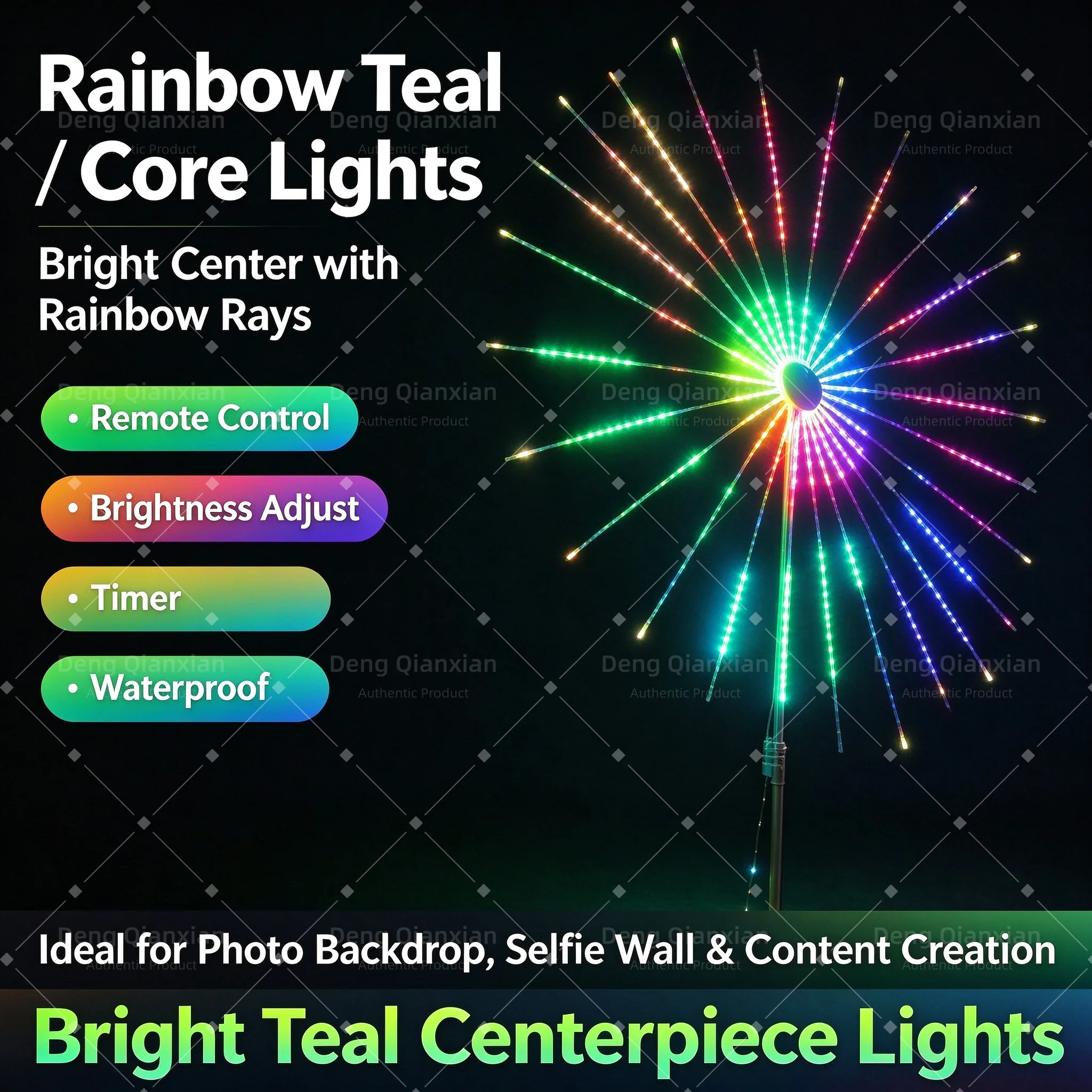 Square Decoration Firework Lights RGB, Windmill Rotating Programmable Strobe, Sound Activated Waterproof Outdoor Garden Lamp