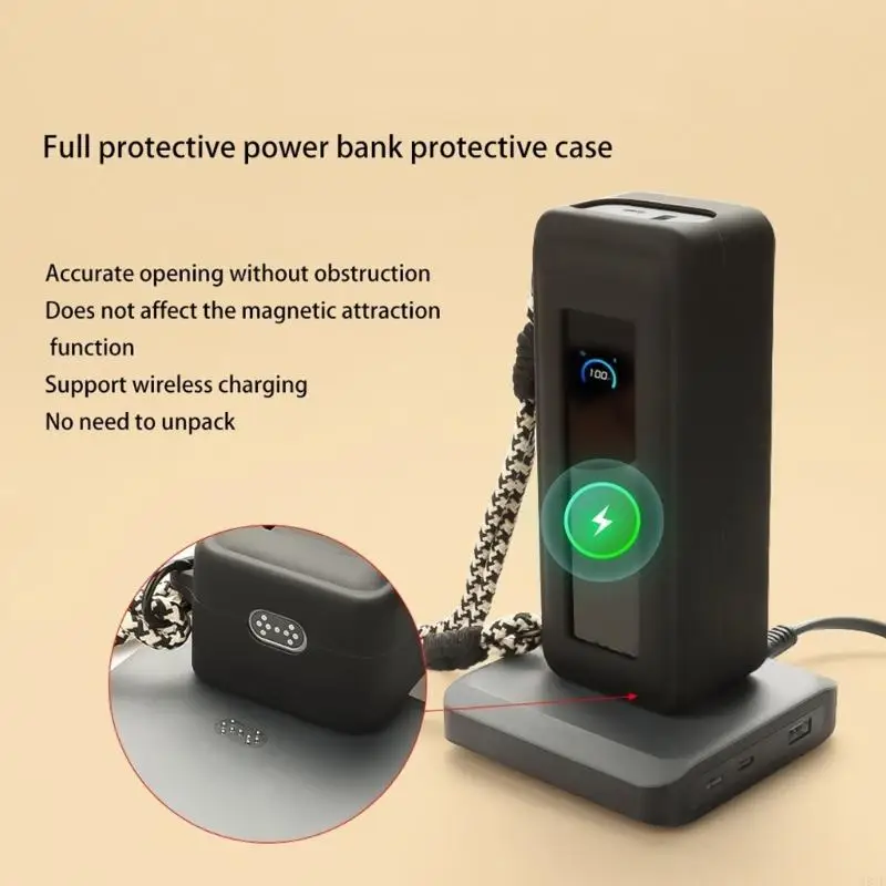 Lightweight Silicone Protector Skin for 26K 300W Mobile Power Providing Shock Absorption Scratch Resistance 83CF