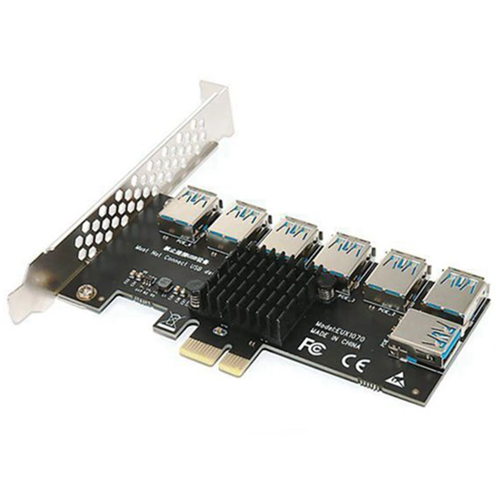 PCI-E 7-Port USB3.0 Expansion Card PCI-E X1 USB3.0 Expansion Card with VER011 PRO Graphics Card Extension Cable