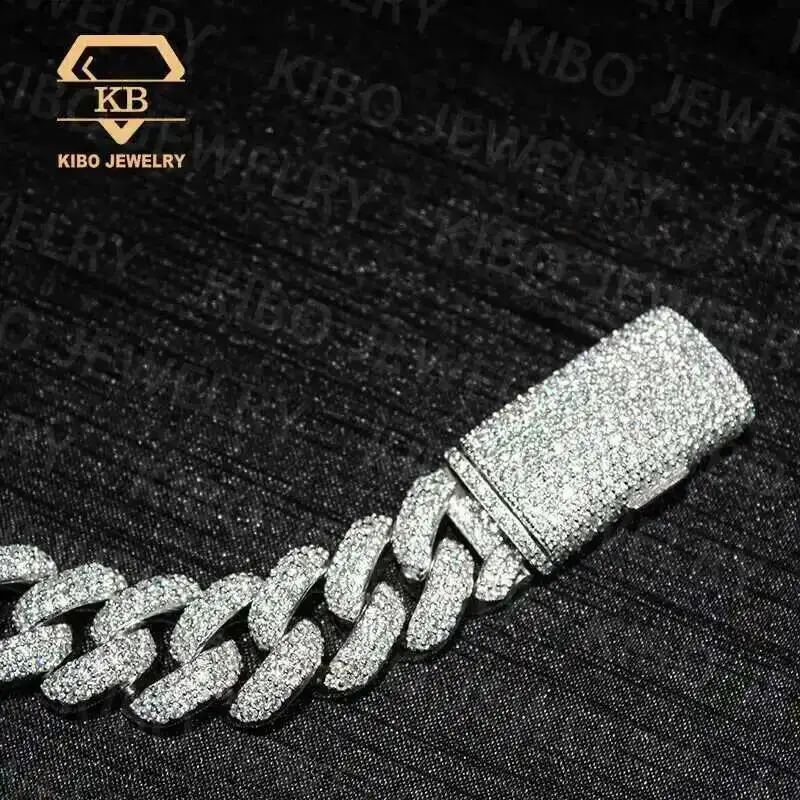 

Real Rapper 925 Silver Mossanite 20mm Vvs1 Lab Grown Moissanite Diamond Iced Out Cuban Link Chain Bracelet