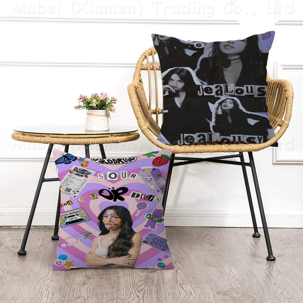 Olivia Rodrigo Sour Cushion Cover Car Throw Pillow Case For Sofa Car Christmas Gift 40x40cm 45x45cm