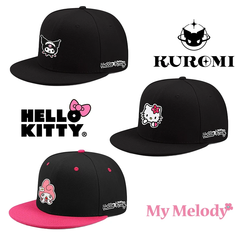 

HelloKitty Teenager Baseball Cap Sanrio Embroidery Baseball Hat Men Women Kawaii Personality Hip-hop Hats Adult Fashion Sun Hat