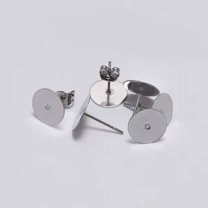 Gold Stainless Steel in White Post Earring Studs, Pins Base with Plug Discoveries Earring, Ear Back for DIY to make jewelry, 100 pcs/lot 8 Main Base Sales for Earring - №2