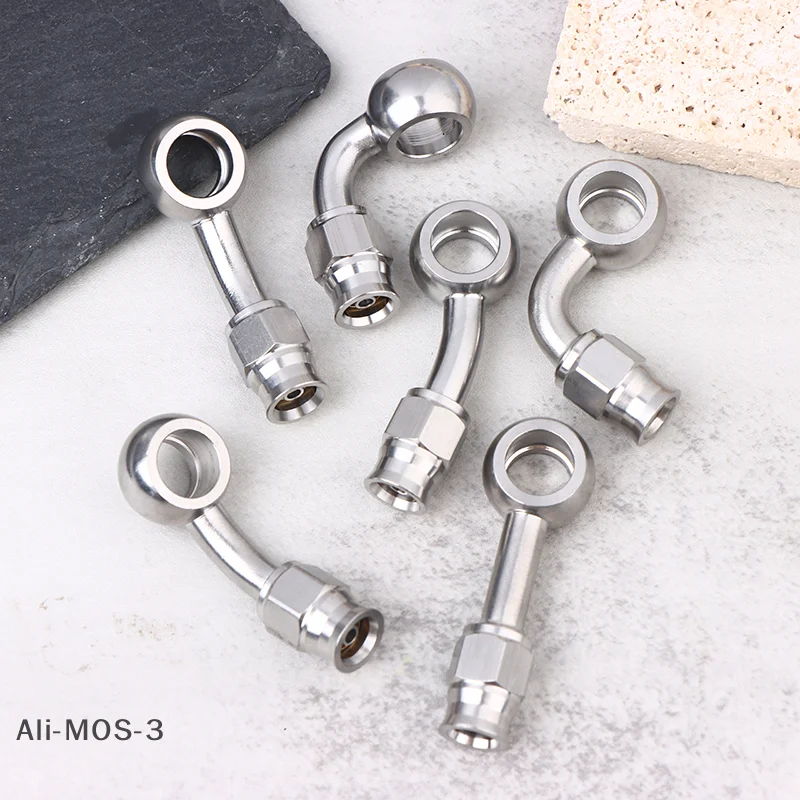 

【S】AN3 Мотоцикл Мотоцикл Гидравлический тормозной масляный шланг Линия банджо Фитинг M10x1 Разъем из нержавеющей стали 0 ° 28 ° 45 ° 90 ° 10,2 мм