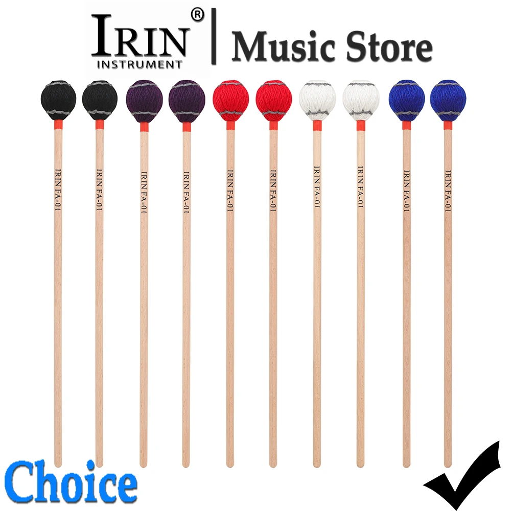IRIN FA-01 Marimba Mallet Drum Drumsticks Sticks Wool Wood Handle Yarn Head Beech Percussion Instrument Parts & Accessori