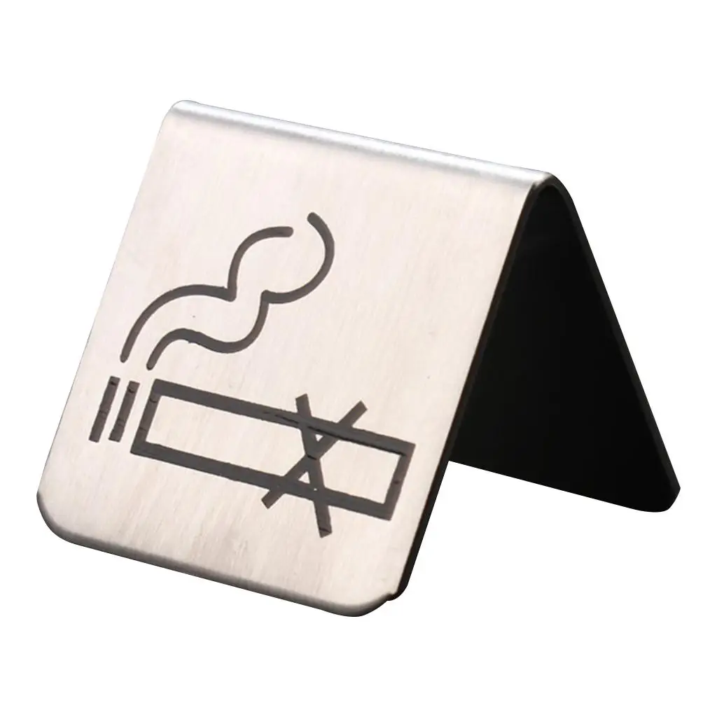 No Smoking Sign Desktop Tent Sign Reminder Double-Sided for Restaurant