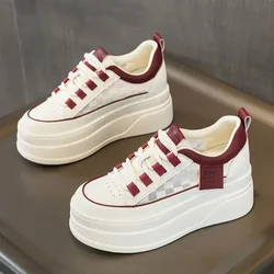 2024 Autumn Hot Seller Trendy Interior Height Increasing Women's Shoes Mesh Breathable Thick Sole Versatile Casual Board Shoes
