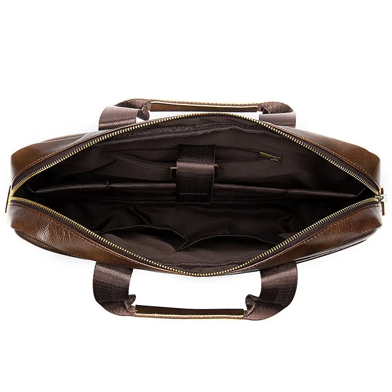 حقيبة رجالية، حقيبة رجالية من الجلد الطبيعي القديم، حقيبة عمل، حقيبة كمبيوتر مقاس 14 بوصة، حقيبة أعمال لليد والكتف للرجال