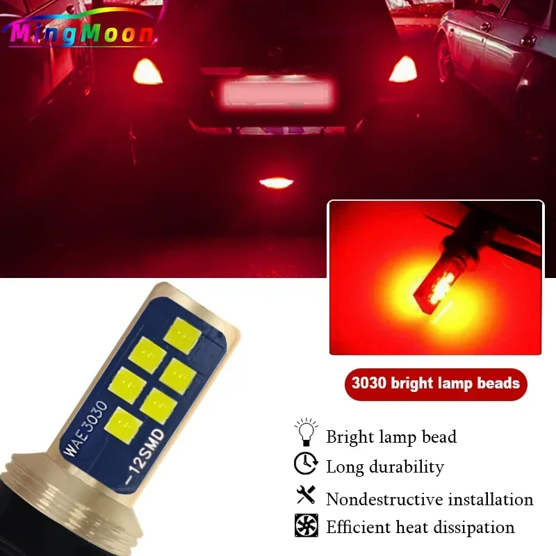 2pcs LED Brake Stop Lights Blubs P21/5W No Error For Ford Windstar Explorer B-MAX Ecosport Fiesta MK6/7/8 Fusion Focus MK1/2/3