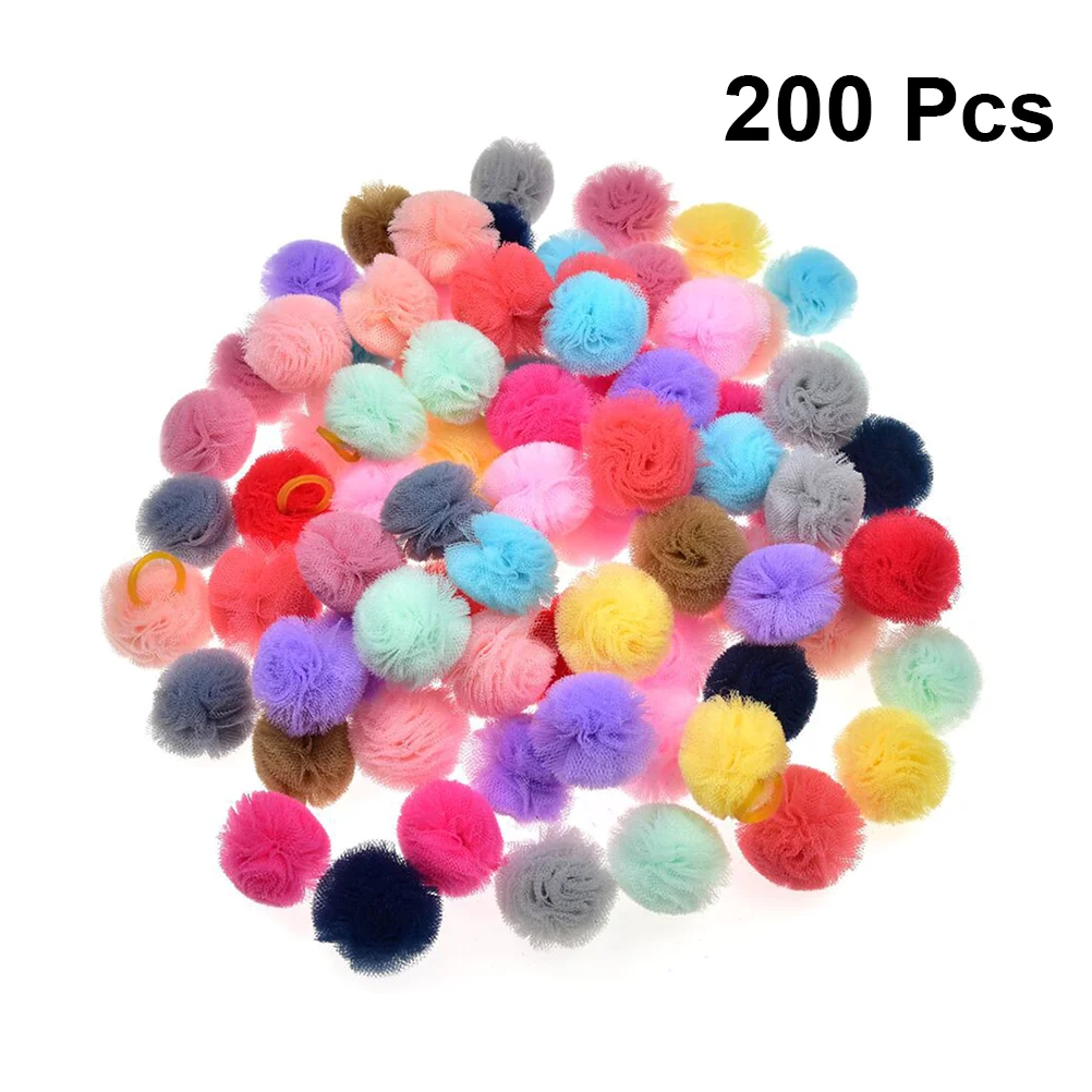 20pcs Pet Hair Band Elastic Hair Band Hair Tie Cloth Hair Ring for Dog Puppy (Mixed Pattern) pet hair tie