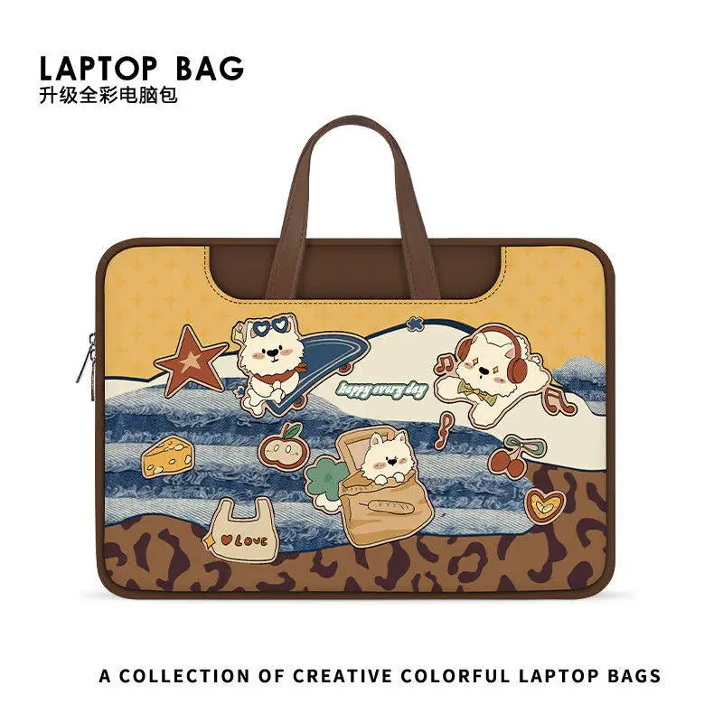 

Водонепроницаемый универсальный чехол для ноутбука с рисунком собаки, 12, 13, 14, 15, 16 дюймов, для ноутбука Macbook, компьютерная сумка, портфель, дорожная сумка