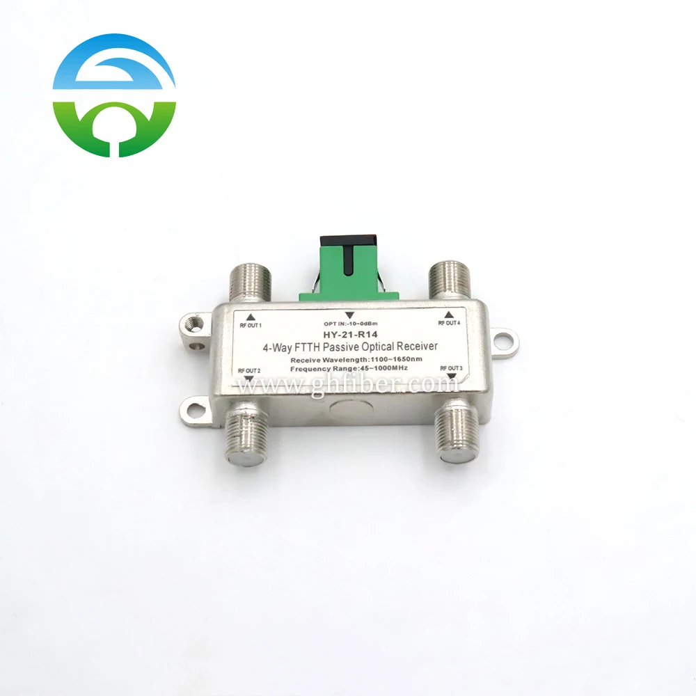 R14 R14F Passive FTTH Optical Receiver with 4 RF Output Ports for CATV Network