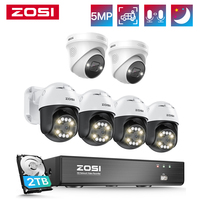 ZOSI 5MP HD PoE Video Surveillance System C296 3K Auto Tracking PTZ Security Cameras Set C225 5MP Dome IP Cams Kit