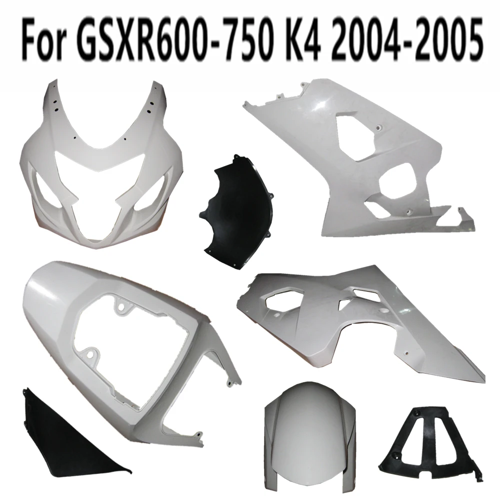 Motorcycle Unpainted For GSXR600 GSXR750 GSXR GSX 600 750 2004 2005 K4 Bodywork Pack left right Fairing Plastic parts Injection