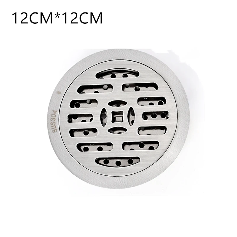 

1PC Thickened 304 Stainless Steel Floor Drain 12*12cm Square/Round Toilet Deep Water Seal Anti-Odor Filter Floor Drain