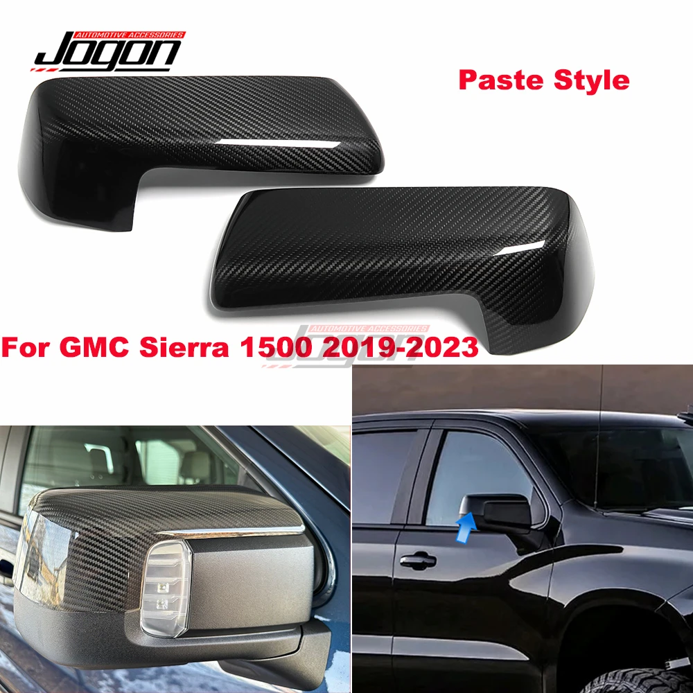 For GMC Sierra 1500 2019-2023 Carbon Fiber Exterior Rear Mirror Caps Rearview Mirror Covers For Chevrolet Silverado 1500 2019-23