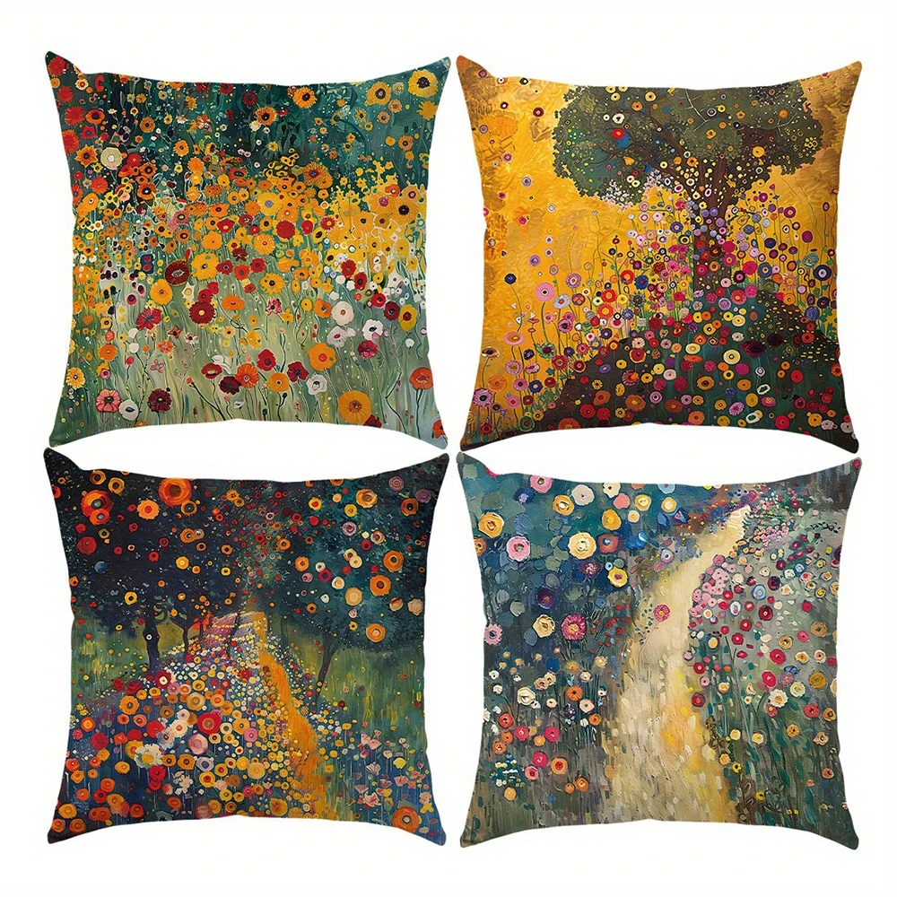 

Sunflower and wildflower design polyester pillowcaseBedroom Sofa Decorative Cushion Cover With Zipper Soft Cushion Cover