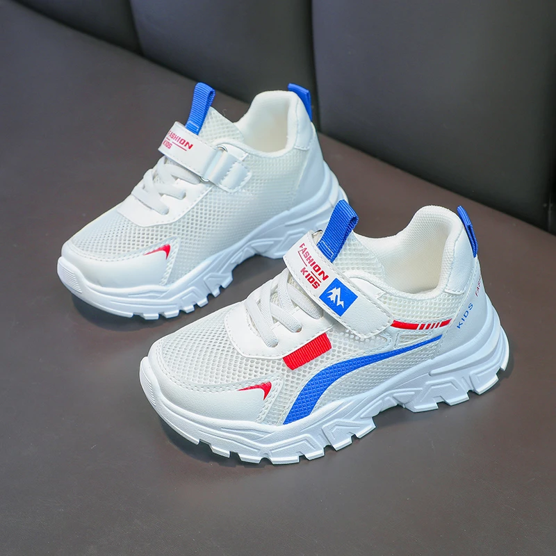 Breathable Children Small White Shoes For Boys Girls New Spring/Summer Mesh Children Casual Shoes Non-slip Sport Walking Shoes