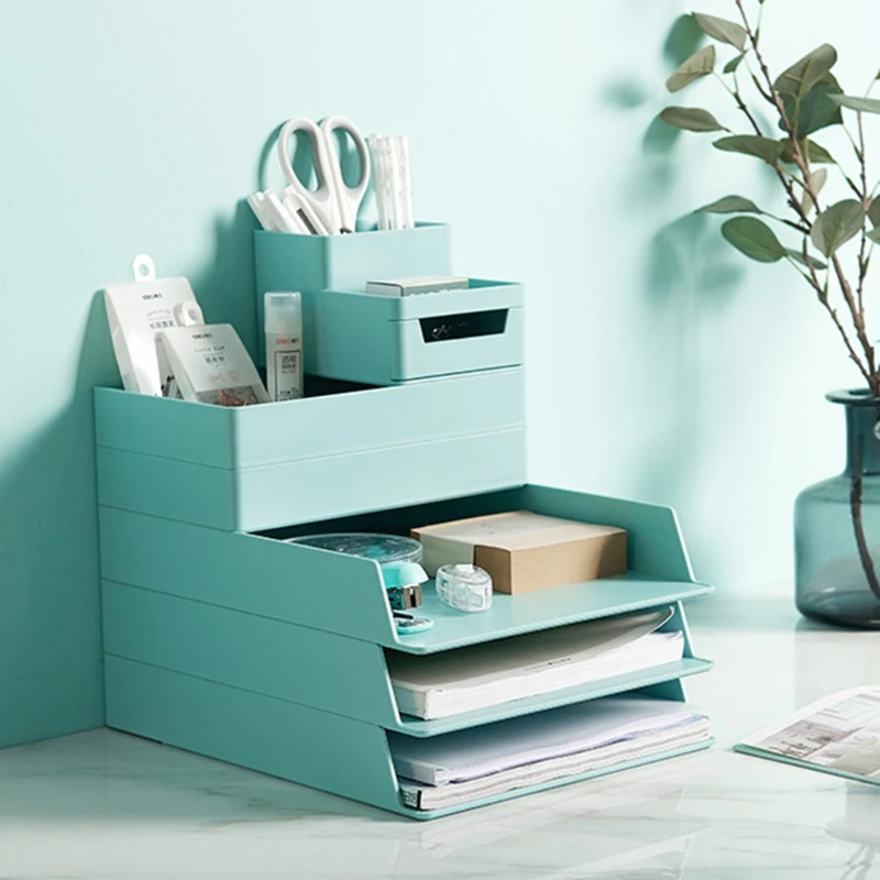 

A4 Paper Organizer Document Plastic Case Table Desk Storage Superposition Holder，Waterproof, Moisture-resistant and Durable.