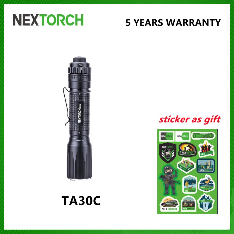 NEXTORCH 1600 lumen torcia tattica torcia a LED ricaricabile torcia tascabile Ultra luminosa della polizia per esterno TA30C