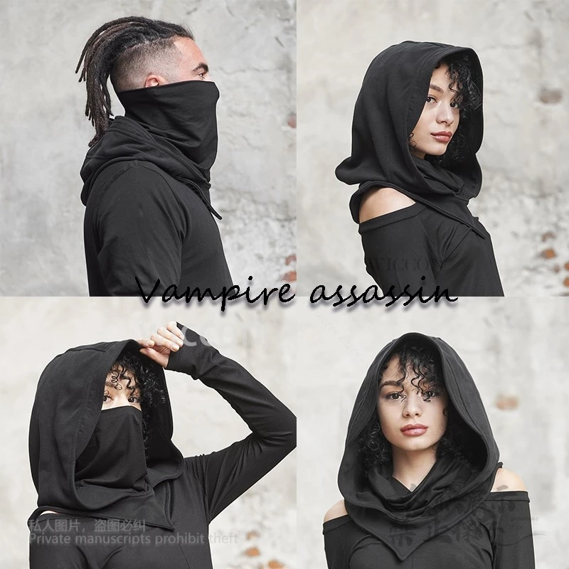 

New Medieval Vampire Assassin Fancy Cosplay Hooded Cape Unisex Cool Halloween Stage Performance Costume Halloween Carnival Party