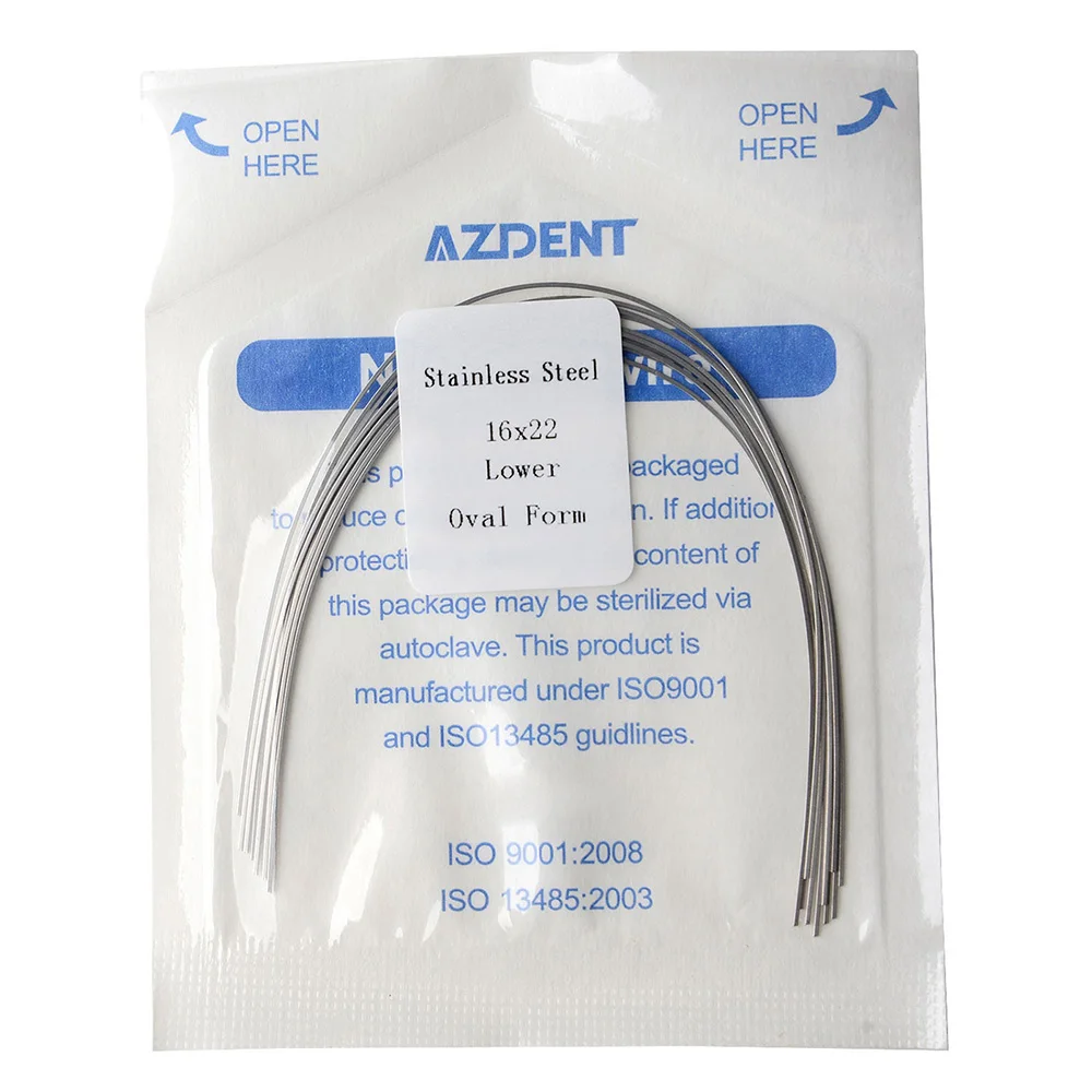 10 Teile/paket AZDENT Dental Kieferorthopädische Edelstahl Runde Rechteckige Bogen Drähte Oval Form Oberen Unteren Drahtbogen – Detail 8