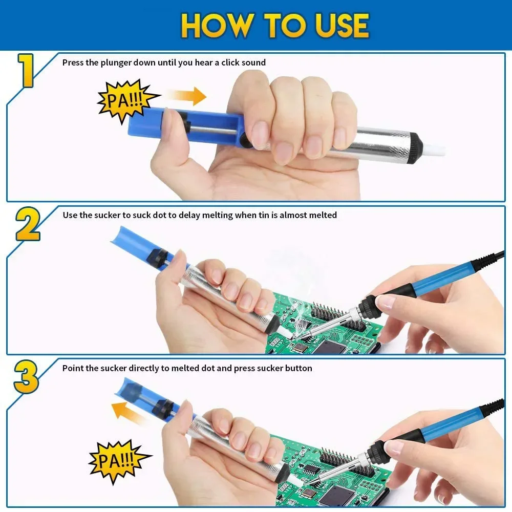الألومنيوم مضخة شفط سبيكة لحام مزيل فراغ القصدير بندقية أداة لحام شفط كأس أداة اليد الفعالة لسهولة إزالة لحام