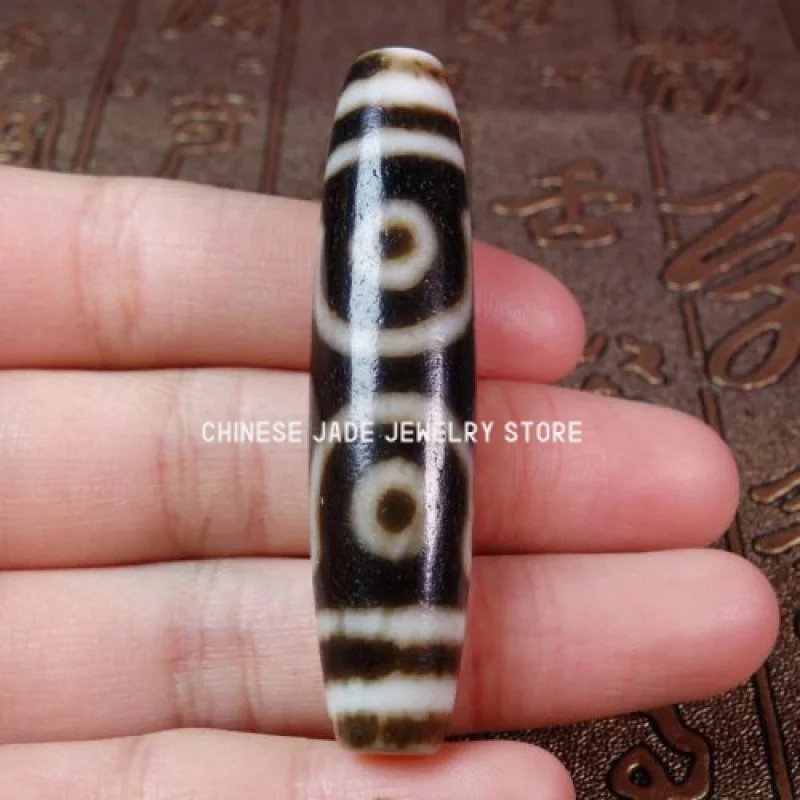 

High Oily Old Agate Tibetan DZI Beads Lucky 3 Eye Totem Amulet Pendant GZI #2224