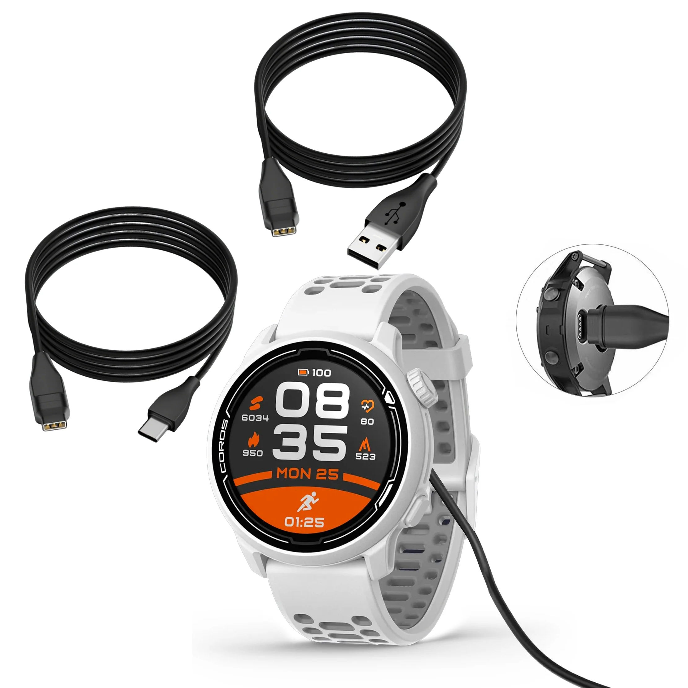 

1M USB Charger Cable Compatible for Coros Pace 2/Coros Pace 3/Coros Apex/Coros Apex Pro/Coros Vertix/Coros Vertix 2
