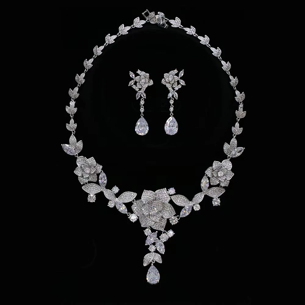 

Роскошный комплект изысканных серег с цирконием, модные свадебные украшения со сверкающими кристаллами, подарок CN10162