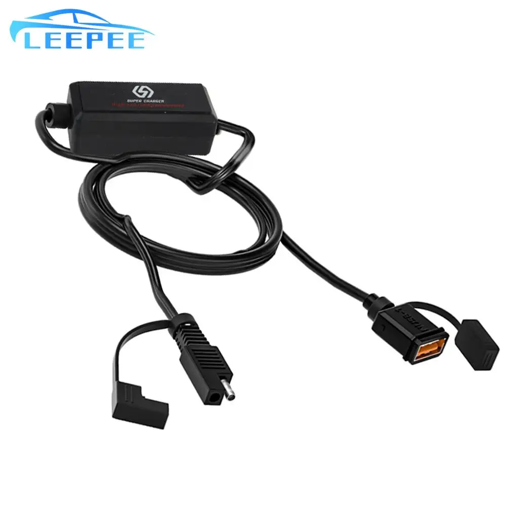 

Dual USB Port USB Motorcycle Charger SAE Version Configuration Motorcycle Handlebar Charger 12V-24V Quick Charger 3.0 Waterproof