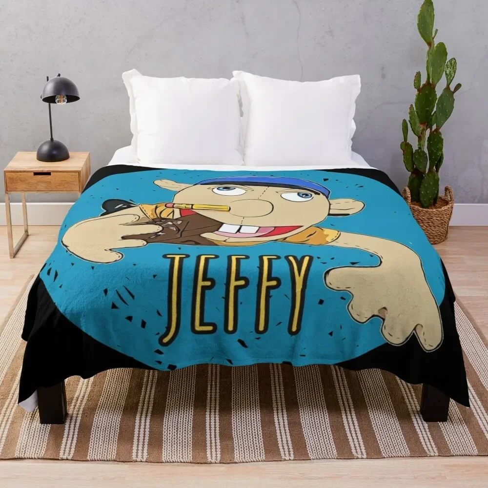 Jeffy The Puppet Hot selling! Throw Blanket Bed Fashionable Moving Blankets