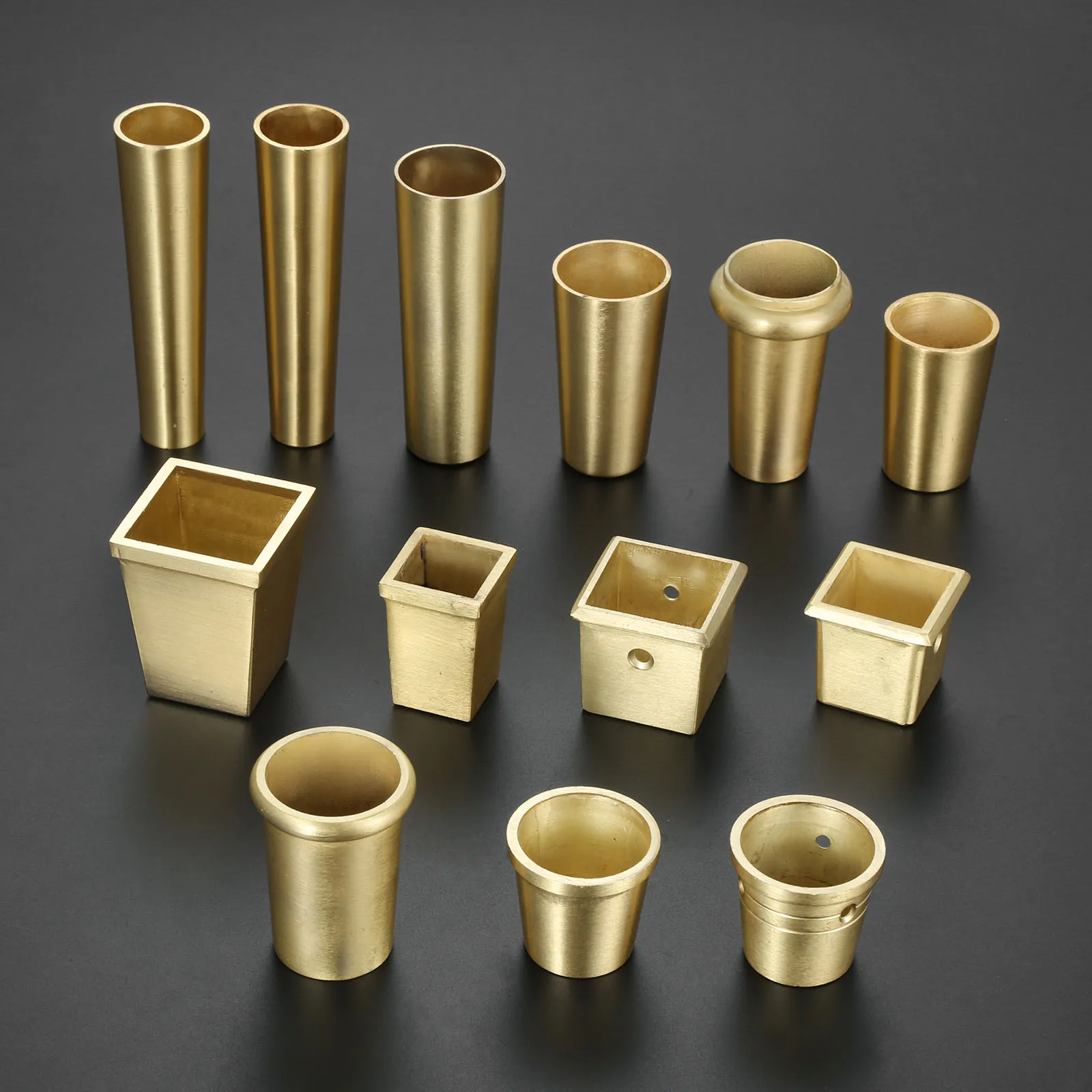 

1Pc Furniture Fittings Gold Brass Copper Cabinet Leg Cover Chair Feet Protector Sofa Leg Tube Metal Cup Furniture Leg Tip Cap