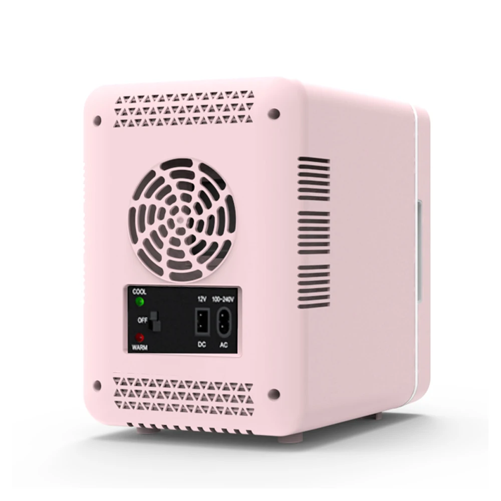 4L Mini Mirror Fridge, Beauty Makeup Skincare Refrigerator Heated Cooling Beauty Refrigerator, Car Mini Fridge