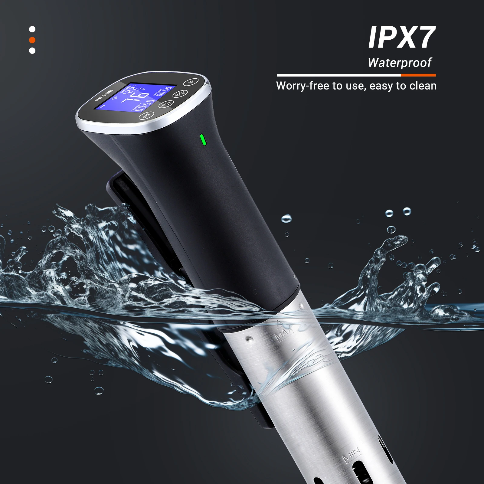 Imagem -05 - Inkbird-waterproof Wifi Sous Vide Cooker App Controle Remoto com Receita e Alarme Função de Reserva Temporizador Isv300w