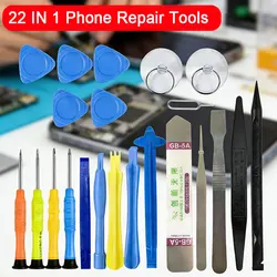 22 in 1 Mobile Phone Repair Tools Disassemble Repair Kit for iPhone Screwdriver Combination Skid Multi Function Disassembly Set