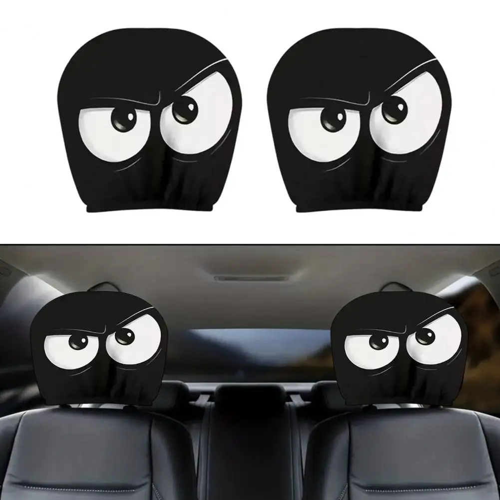Washable Headrest Slipcover 4pcs Funny Cartoon Car Headrest Covers Universal Auto Seat Protector Sleeves Festive Halloween