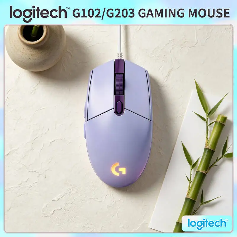 Logitech G102 Wired Mouse, HERO Sensor Technology, Custom RGB, Mechanical Buttons, Ergonomic Design for PC/Mac Gamers & Workers