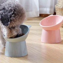 Cat Bowl Tall Dog Bowl Neck Protector Bowls for Dogs Cats Pet Products Feeder Supplies Water Troughs High Elevated Feeders Plate