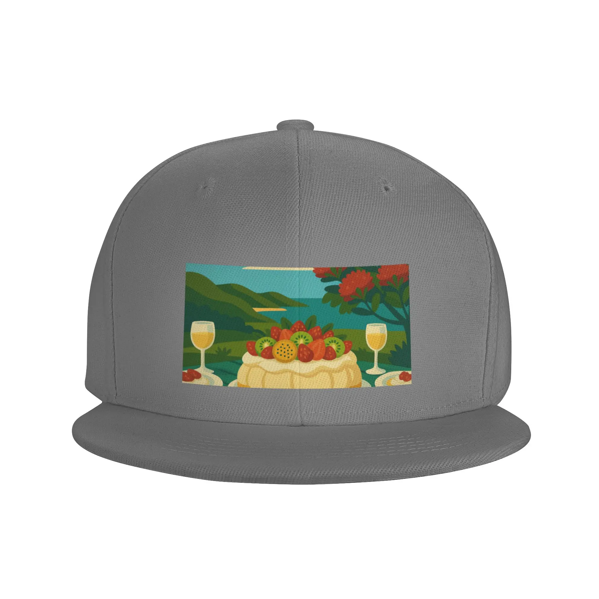 Fashion New Zealand Christmas Pavlova   A Sunny Kiwi Christmas Scene Flat Brim Sun Hat  Anti-Aging Cap Male