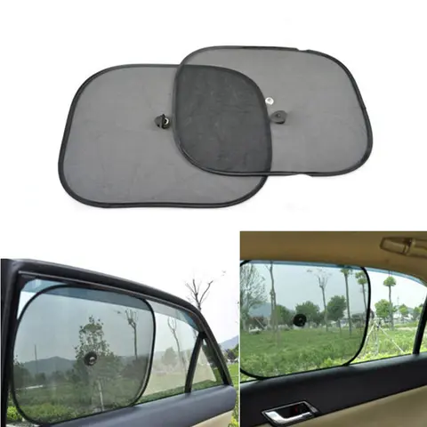 1 쌍 자동차 태양 그늘 UV 보호 커튼 자동차 창 차양 측면 창 메쉬 커버 자동차 트렁크 여행 공급을위한 태양 바이저