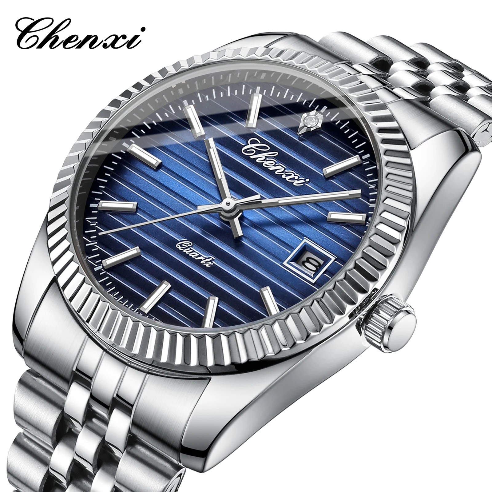 Chenxi 004D Luxury Stainless Steel Watch For Man Waterproof Luminous Date Men Watch Casual Quartz Men\'s Watches Male Clock