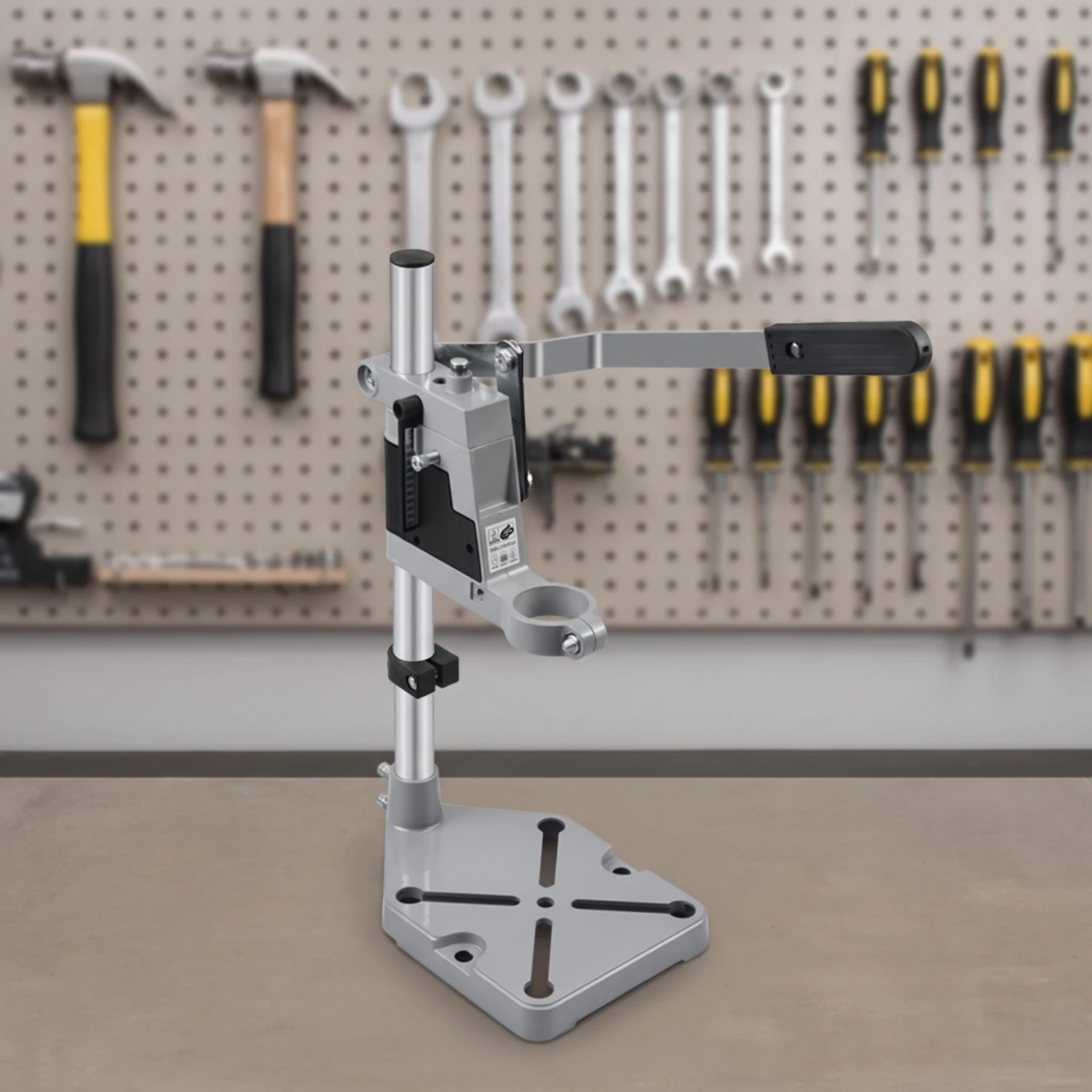 Bench Drill Stand Vertical Drill Holder with Base Metal Accurate for DIYers, Workshop, Home Projects