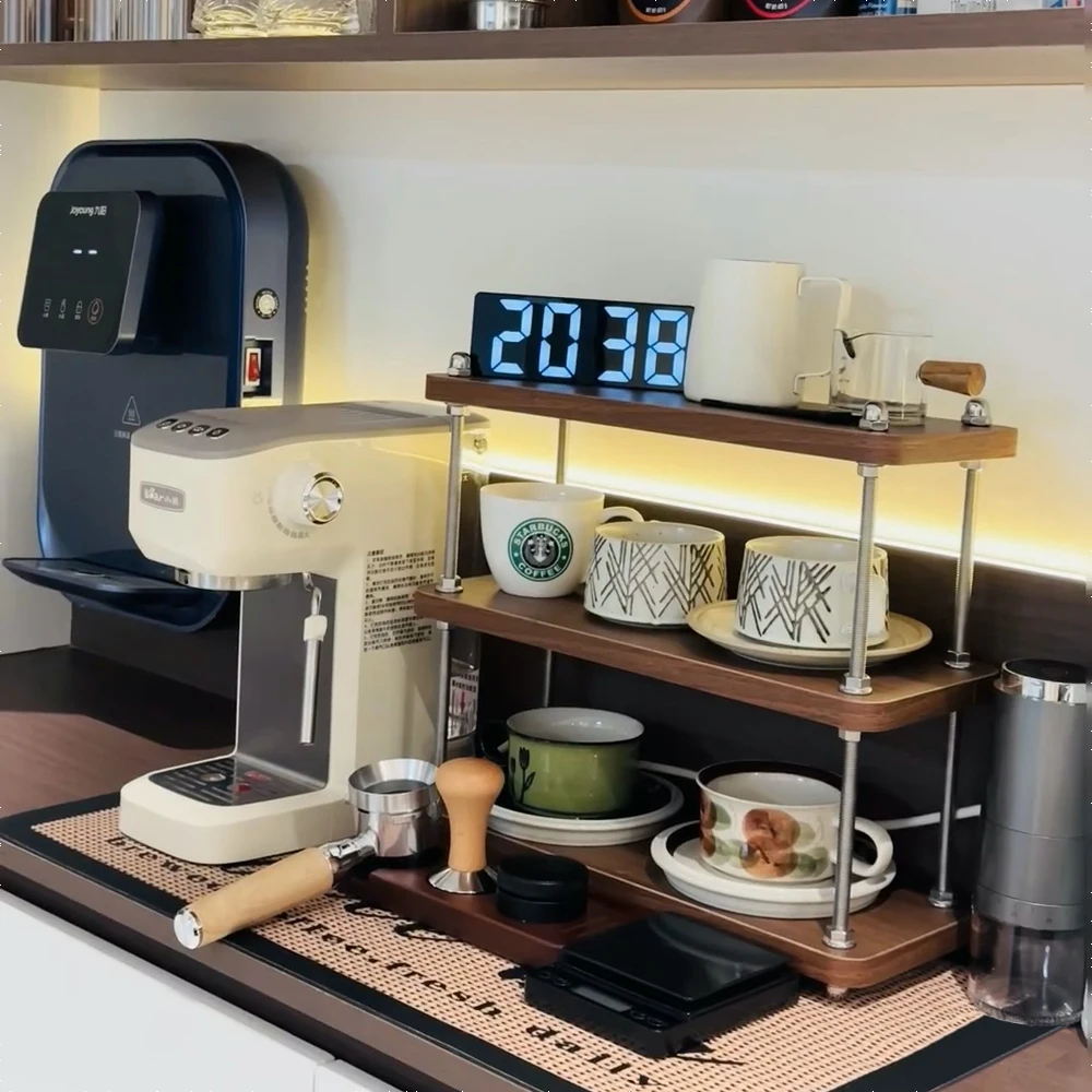 

Деревянный органайзер для кухонного стола в деревенском стиле, подставка для чашек, полка для хранения чайных и кофейных чашек, приставной шкафчик в стиле середины века