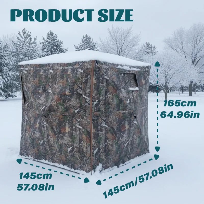 Camouflage Pop-Up Hunting Blind Easy Setup Ground Shelter Outdoor Camo Blind with Storage for Deer Turkey Duck Archery Season view 2