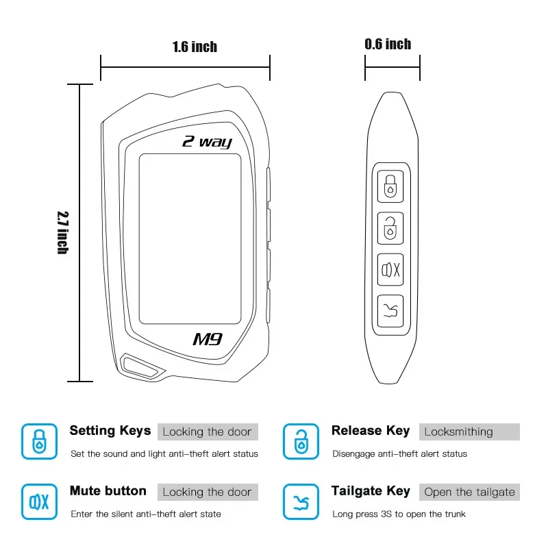 2023 Best Sale Pke Smart Key Keyless Push Button Start Two Way Anti-theft Car Alarm Systems with APP Control