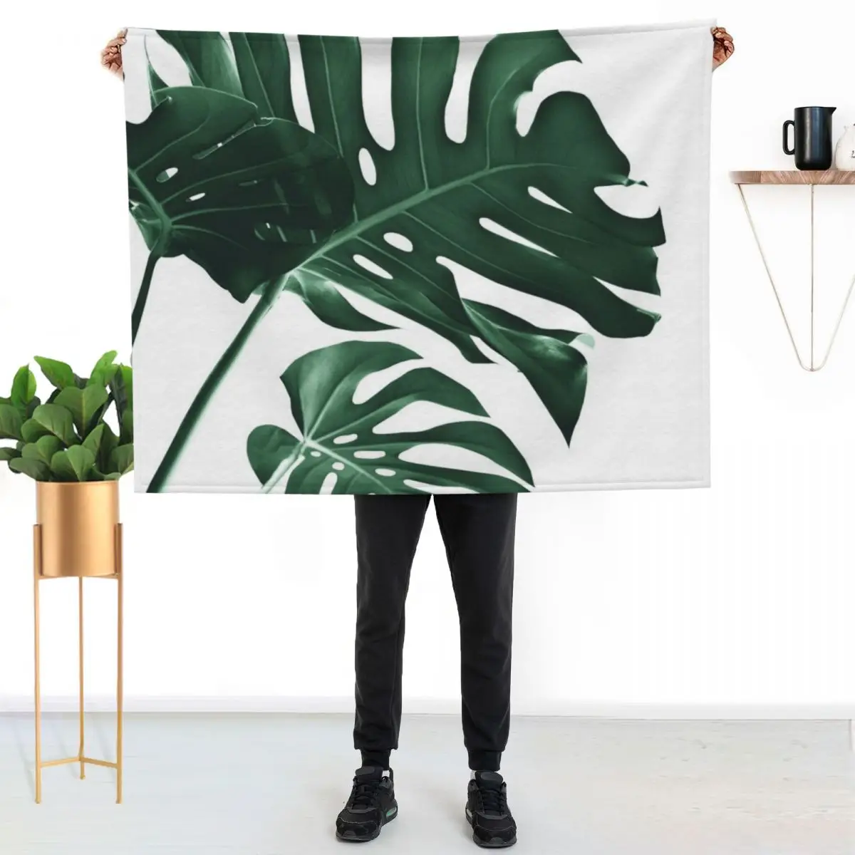 

Tropical Monstera Finesse #1 #minimal #decor #art Throw Blanket Soft Warm Blanket Gift for Men Women Adults