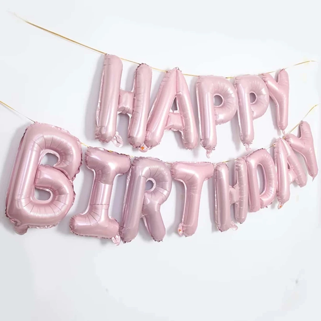 Globos de Cumpleaños de 16 Pulgadas, Globos de Papel de Aluminio Rosa y Azul, Decoración para Fiestas de Cumpleaños, Accesorios para Manualidades en Casa