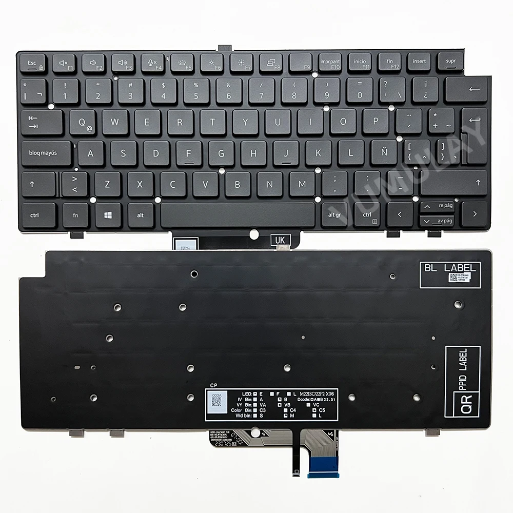 Imagem -02 - Teclado Retroiluminado Espanhol ou Latino Dell Latitude 7440 2023 P174g P174g001 7450 P174g002 7640 0jp3w9 0h3dht H3dht Sn2b20 Jp3w9 Sn2b01b20 Sg-b27902ba